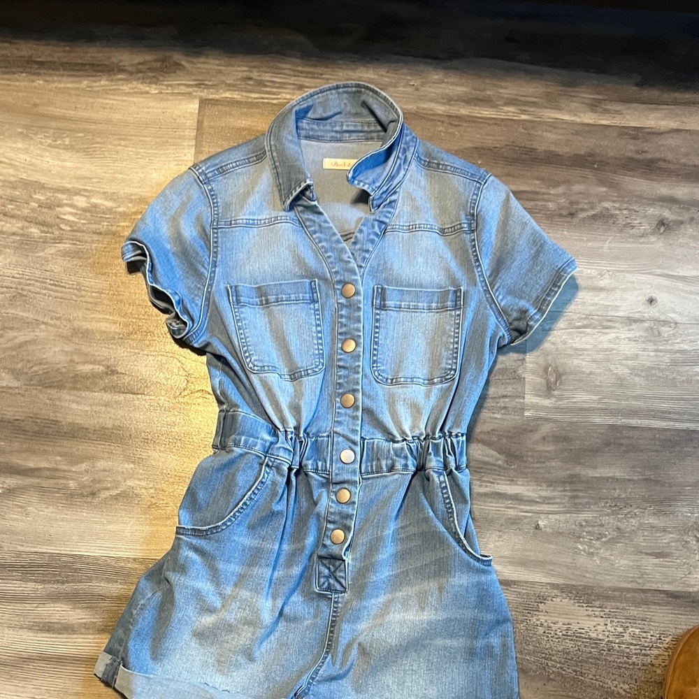 Altar'd State Blue Denim Jumpsuit
